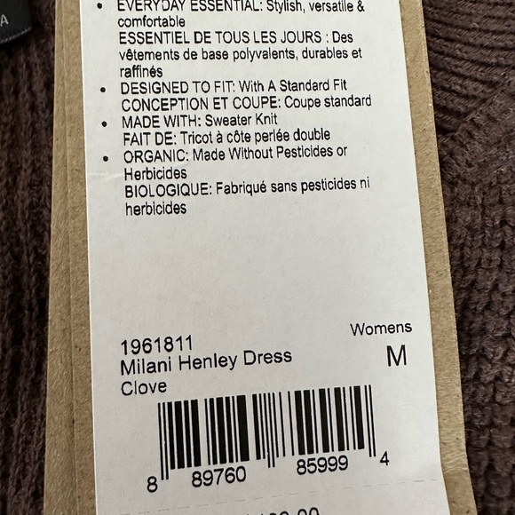 NEW PrAna Milani Henley Thermal Waffle Knit Dress in Clove Brown Size Medium - Picture 7 of 8
